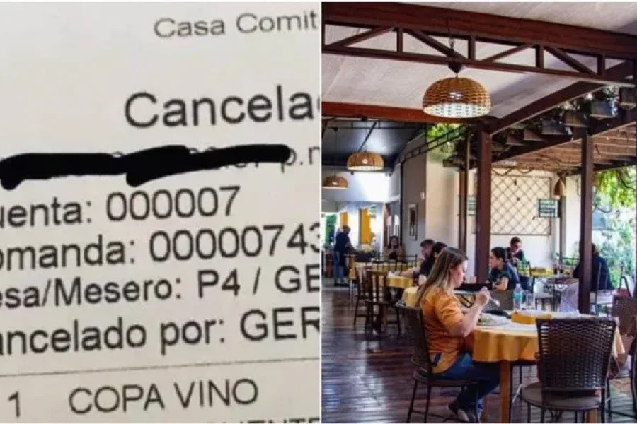 Feo está pidió un vino en un restaurante lo devolvió porque